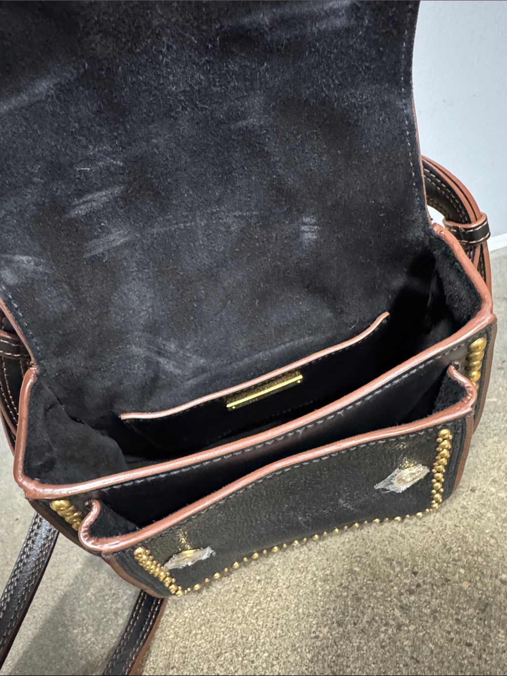 Miu Miu Rare Dahlia Madras Crystal Stud Crossbody/Shoulder Bag – Black Leather - Picture 12 of 16